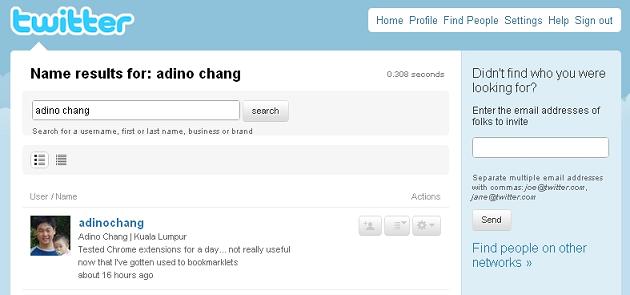 twitter - find people to follow