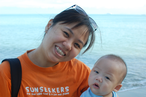 poey chin and daryl in tanjung bungah beach penang